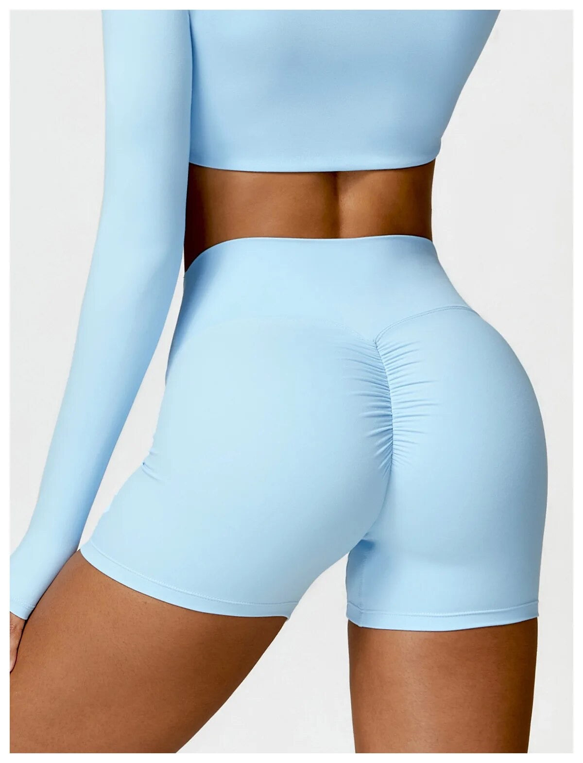 Cerulean Sculpt Scrunch Biker Shorts 4"