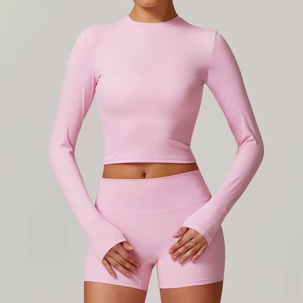 Pink Soft Sculpt Covered Shorts Set