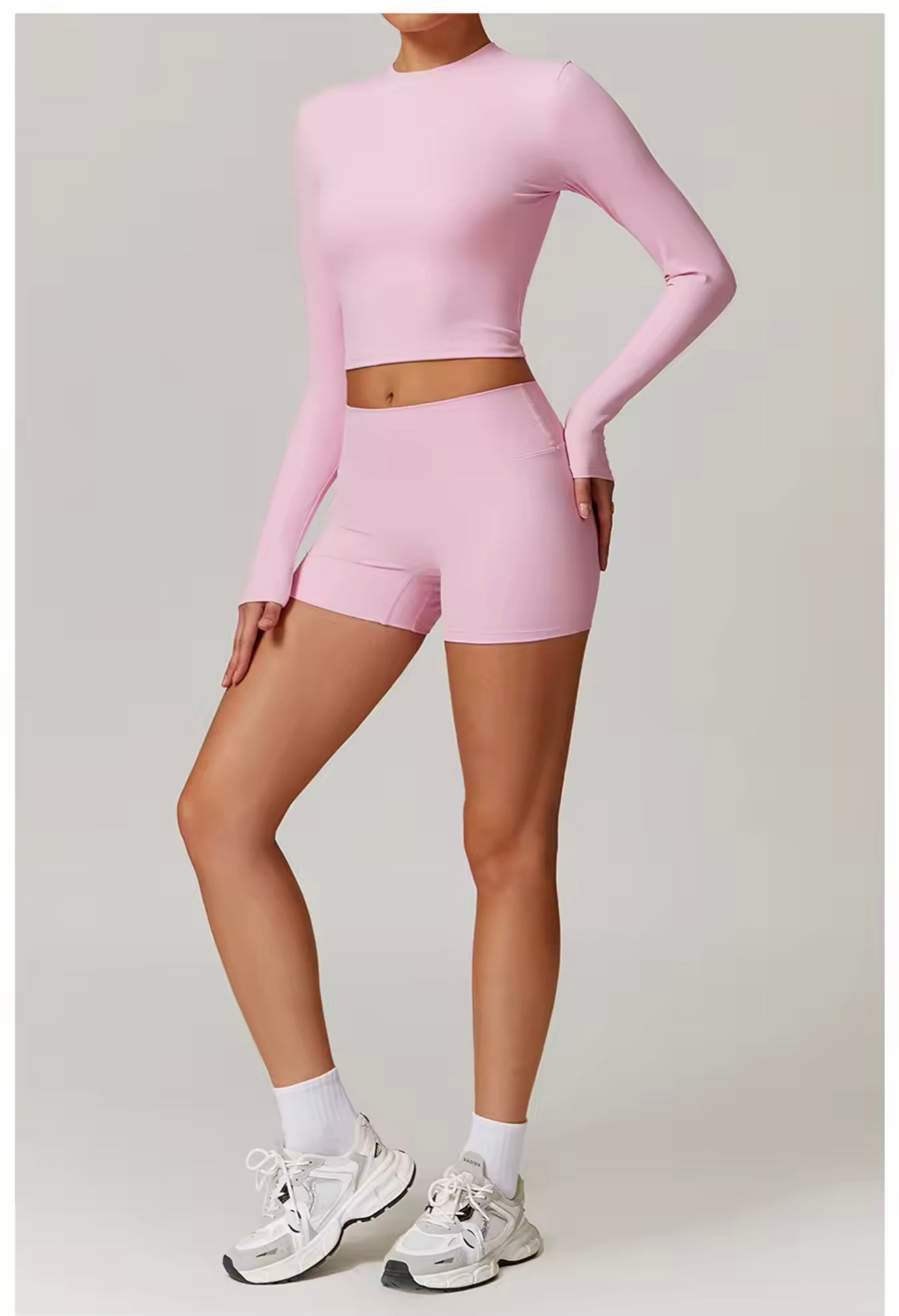 Pink Soft Sculpt Covered Shorts Set