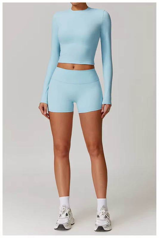 Cerulean Soft Sculpt Covered Shorts Set