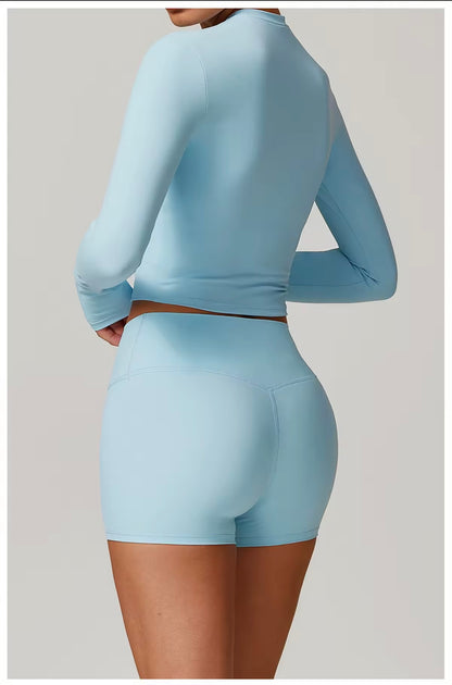 Cerulean Soft Sculpt Covered Shorts Set