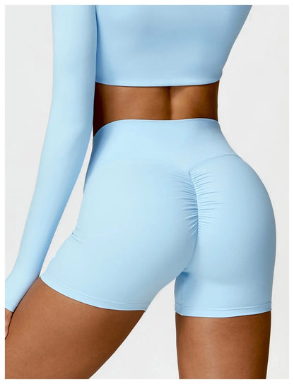 Cerulean Sculpt Scrunch Biker Shorts 4"