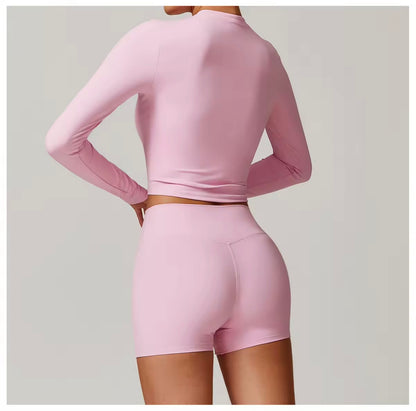 Pink Soft Sculpt Covered Shorts Set