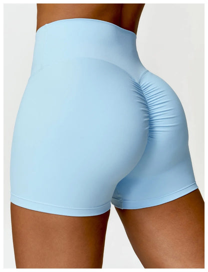 Cerulean Sculpt Scrunch Biker Shorts 4"
