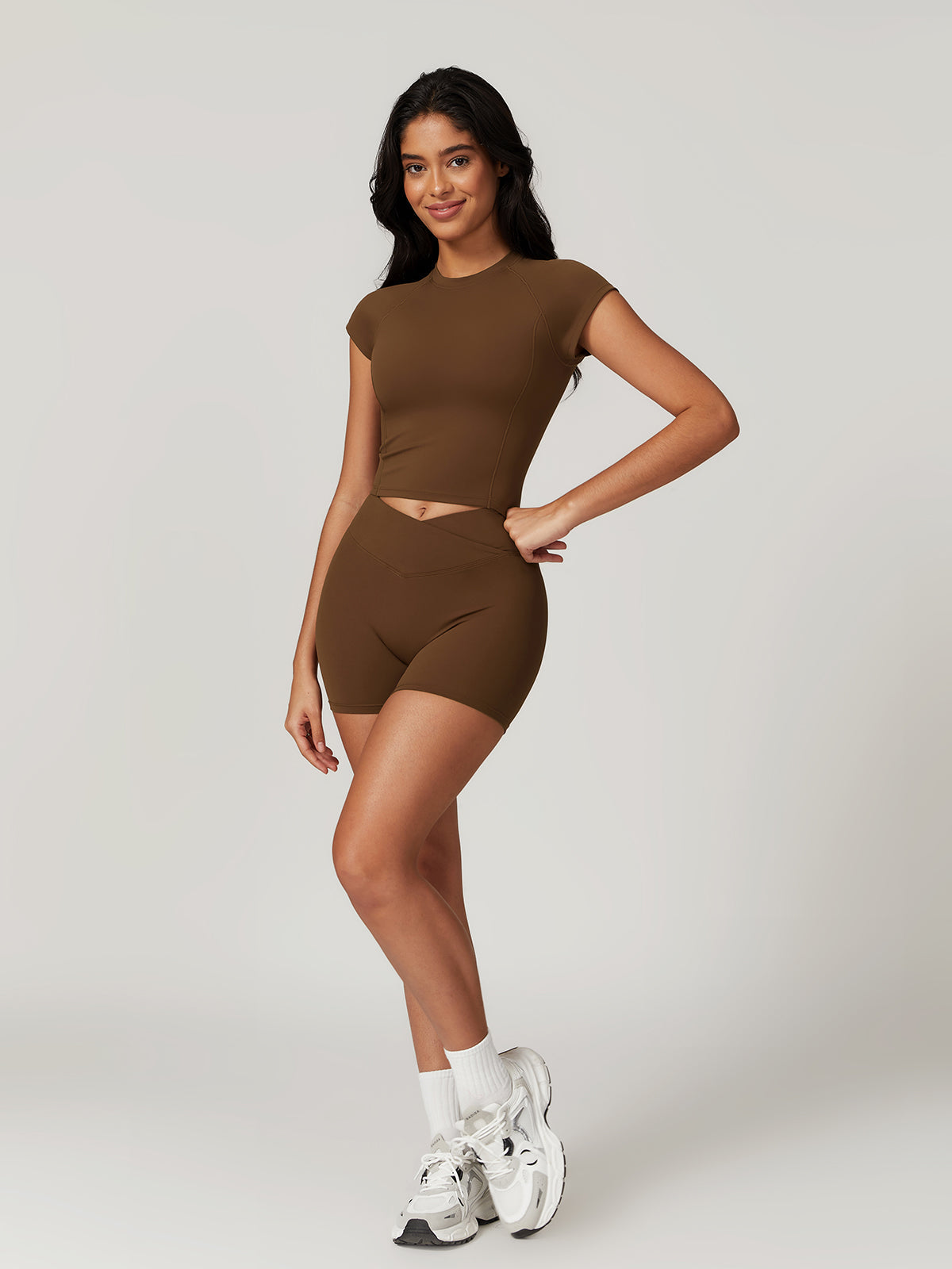 Cincinnati Brown Cropped Tee + V-Shorts